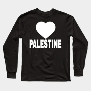 🤍 PALESTINE - White - Front Long Sleeve T-Shirt